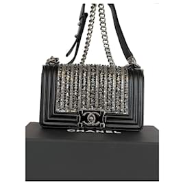 Chanel-Limited Edition Chanel small boy pearl and crystal embellished-Black